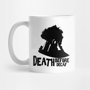 DEATH BEFORE DECAF MYSTERIOUS GUY Mug